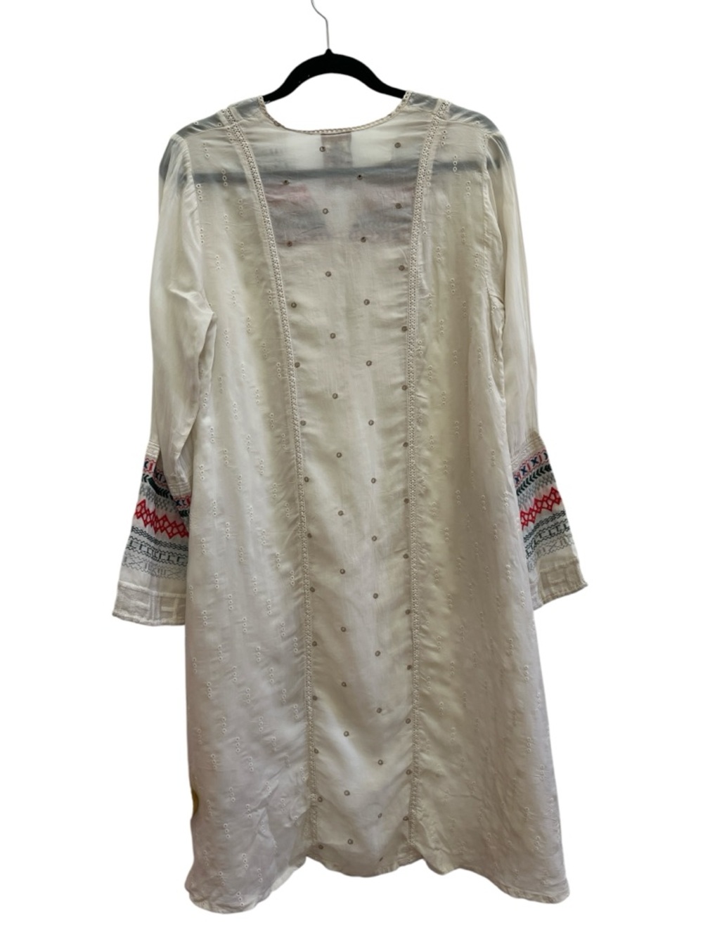 Johnny Was Embroidered Tunic Dress Hi Low Boho Festival Medium Lagenlook Coastal - Picture 3 of 6